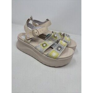 HEYDUDE Delray Buckle Cottage Crochet Platform Sandals Women’s Size 9 NWT